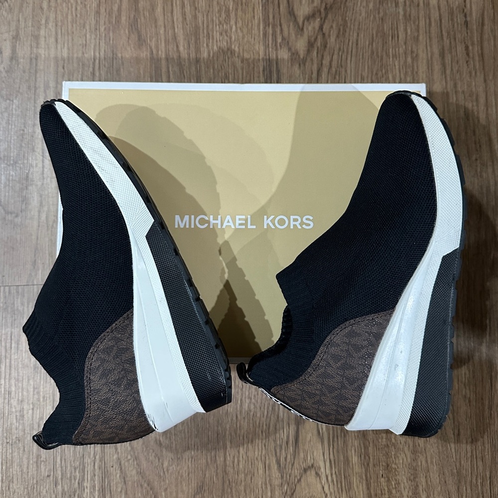 Michael Kors Black Fabric Slip-On Trainer